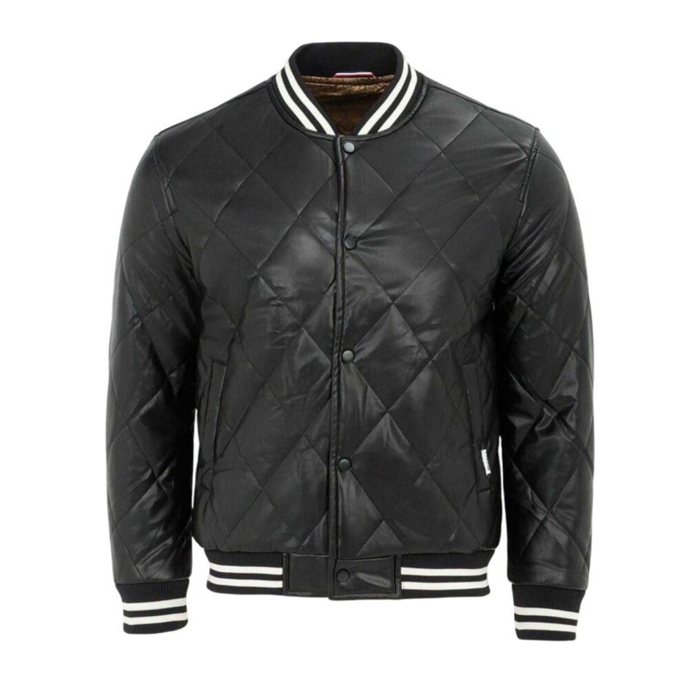 Firetrap Mens Snap Bomber Jacket / Black